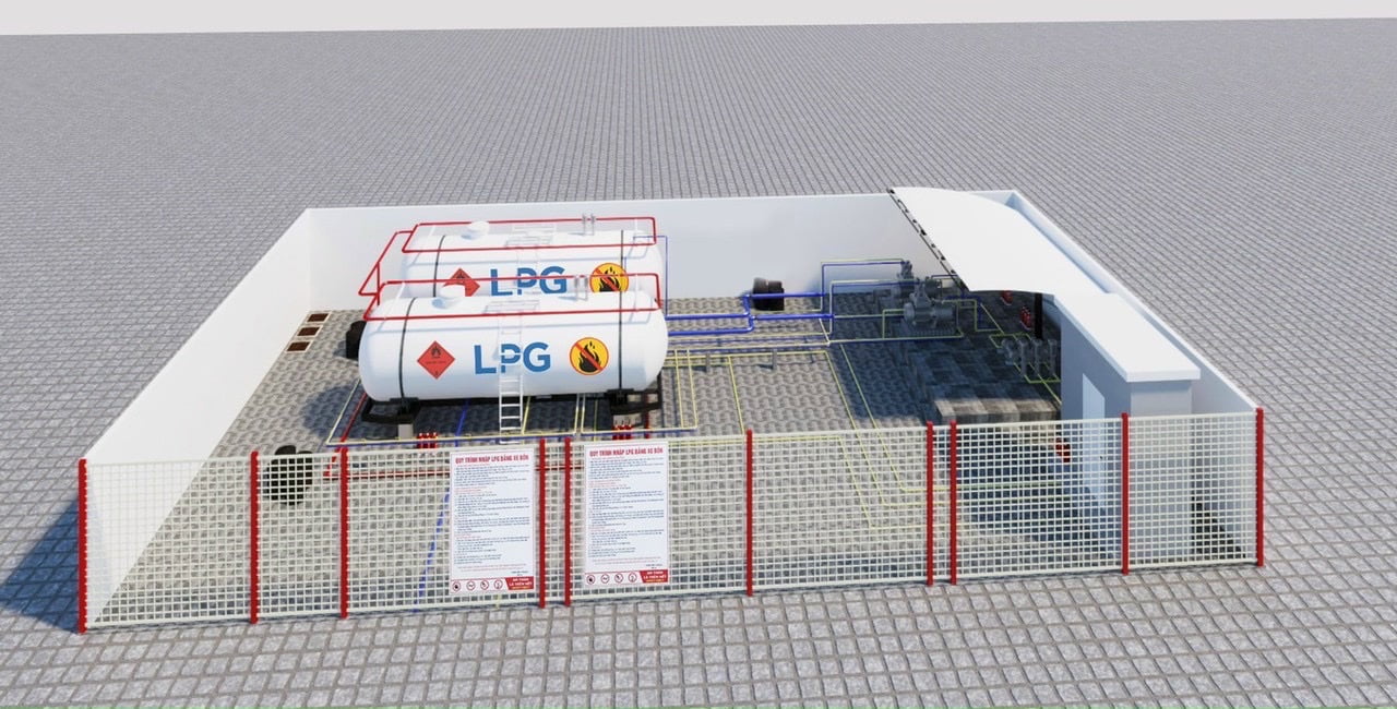 Dựng 3D thiết kế trạm cấp gas LPG